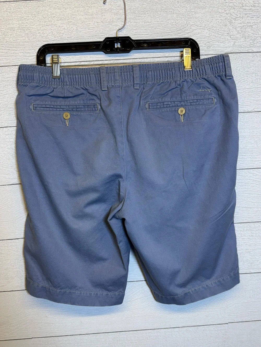 Tommy Bahama Slate Blue Flat-Front Men's Shorts Cotton Linen Blend Size Large - Picture 2 of 9